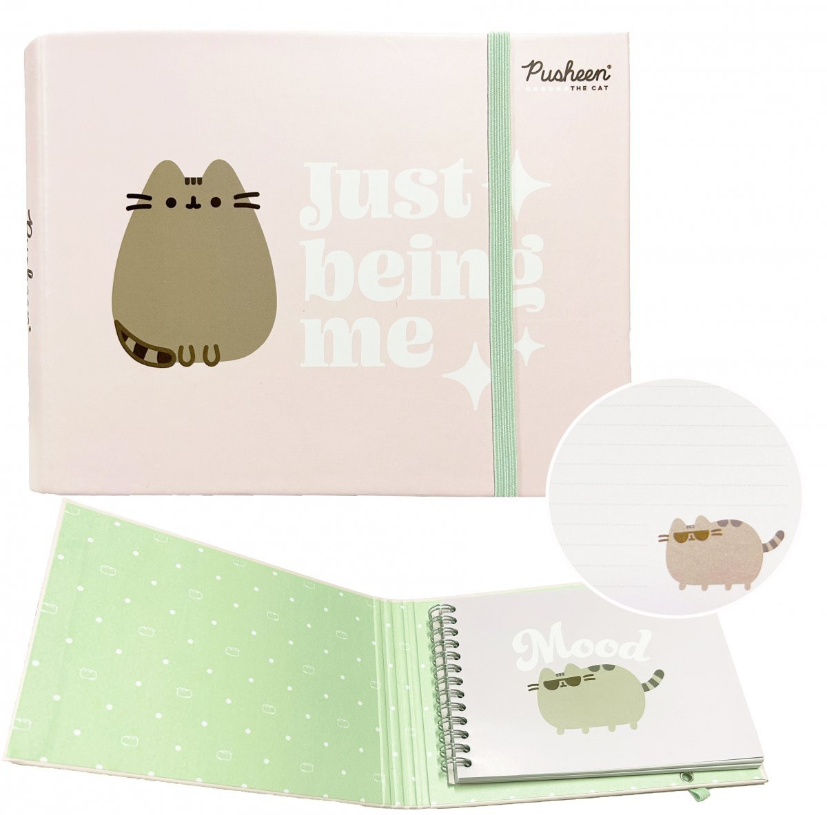 Pamiętnik na spirali zamykany na gumkę Pusheen Majewski